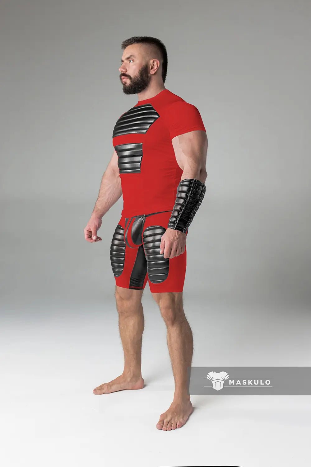 Armored. T-Shirt. Front Pads. Red - Maskulo - MTS116-Y1 - Maskulo EU Global Online Store