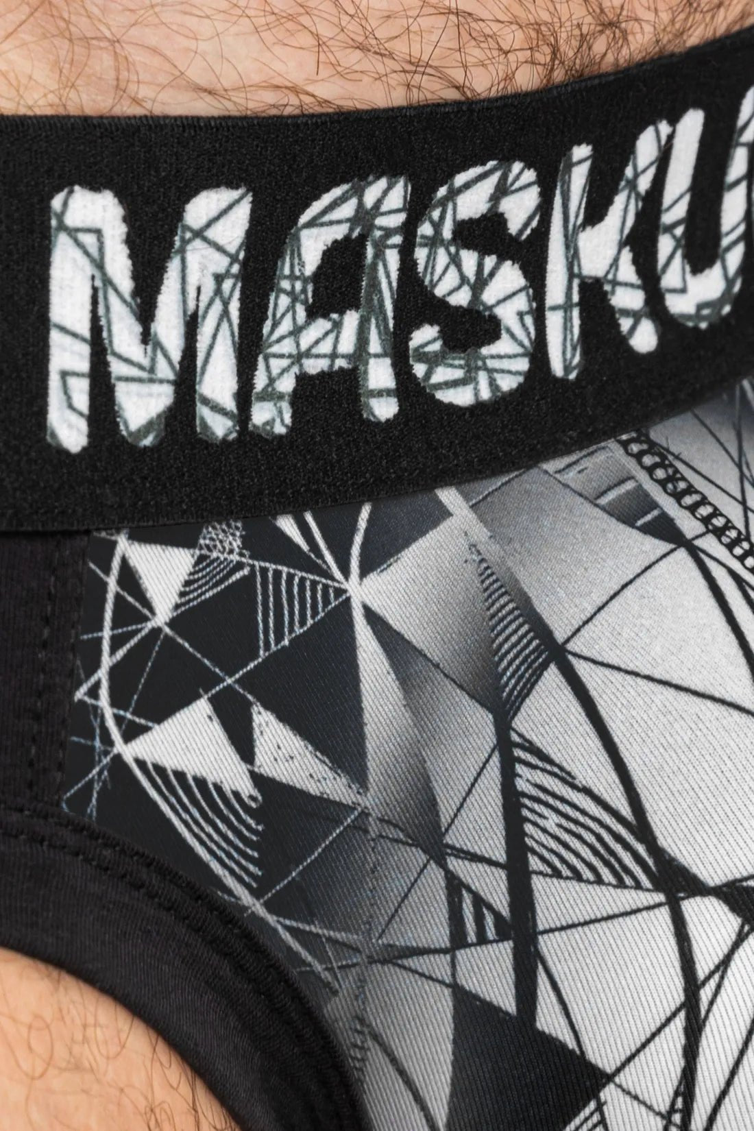 Maskulo Armor Briefs with Art X Effect, black and white, size XXL. Comfortable underwear for men.