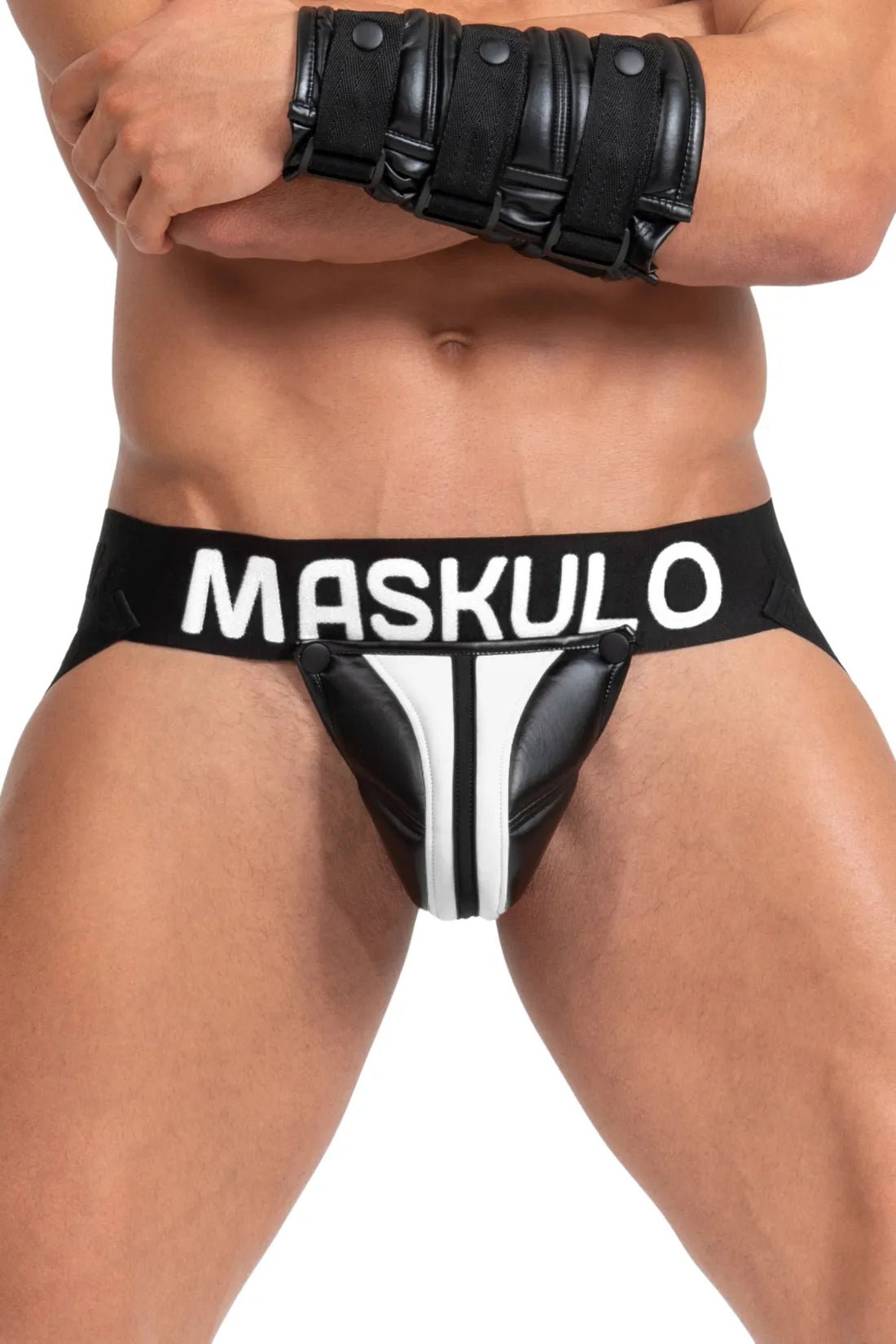 Maskulo Jock Big Bulge in Black and White from the Global EU online store. Style MJS145, Image 6.