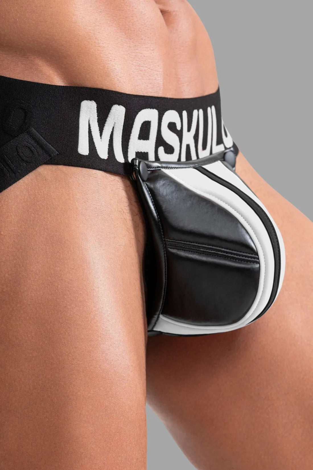 Black and white jockstrap with &