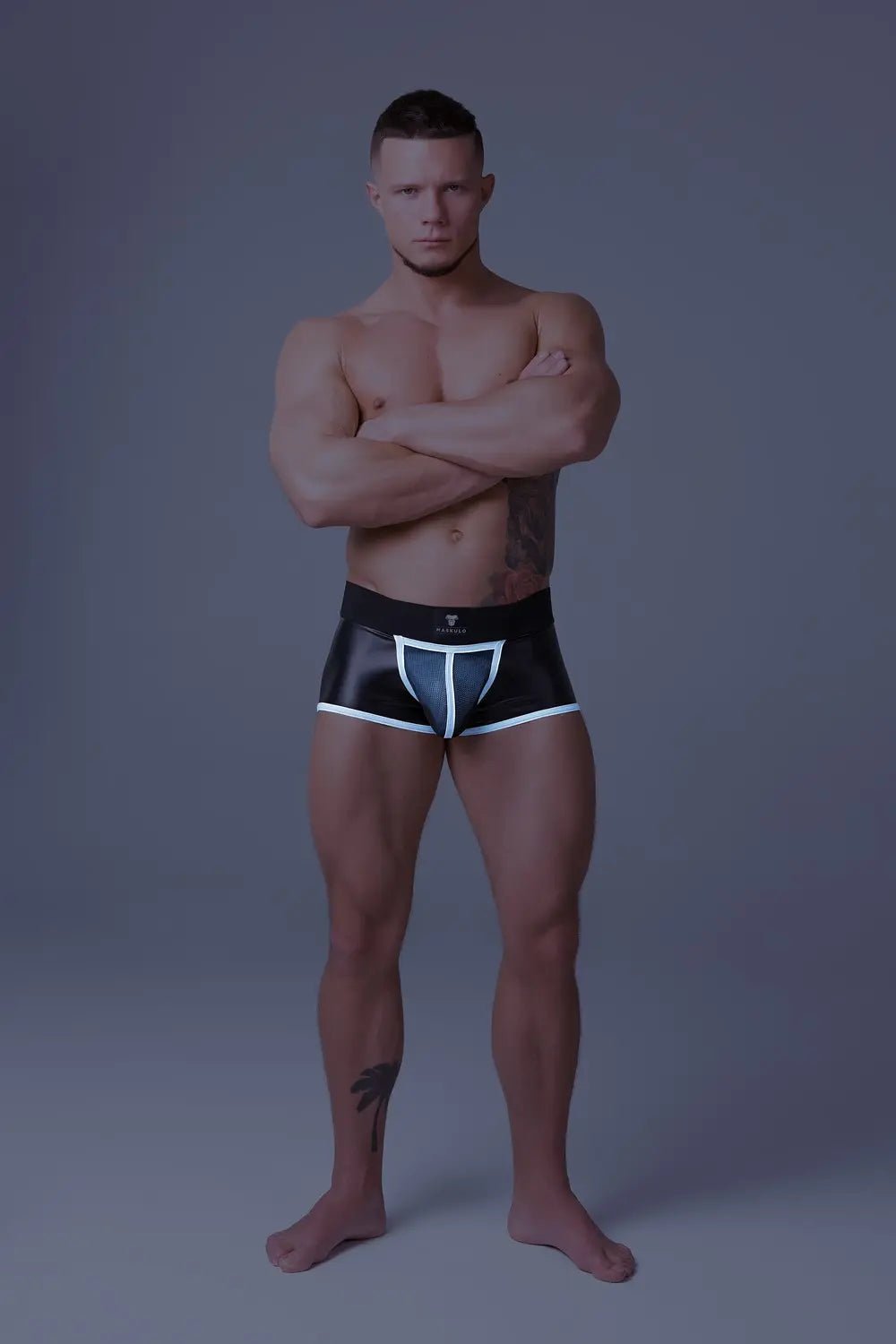 Youngero. Trunks. Mesh Codpiece. Regular Rear. White Neon - Maskulo - MTR127-Y1 - Maskulo EU Global Online Store