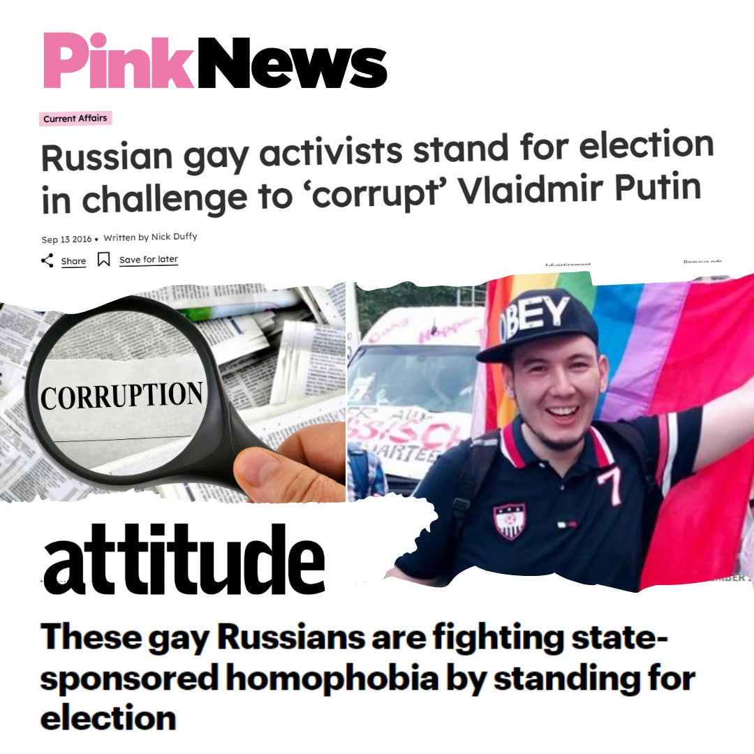 Attitude magazine, PinkNews: Barantaev, a Russian gay activist against Putin. Parliamentary elections in Russia 2016