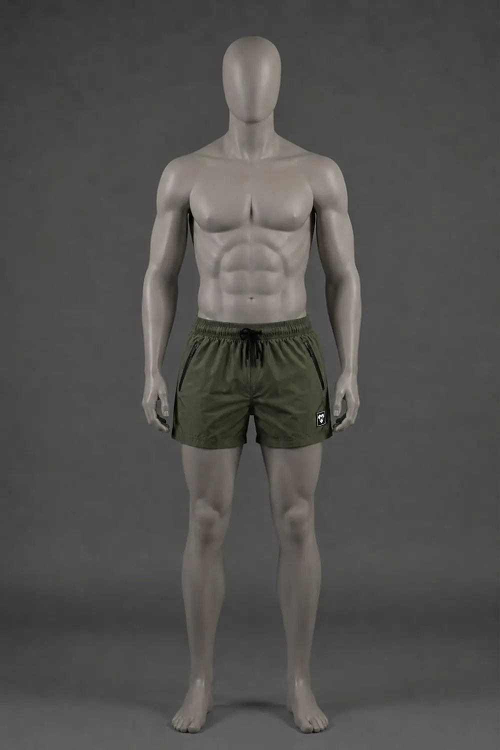 Short Jedd Synther Soft avec poches zippées. Vert kaki