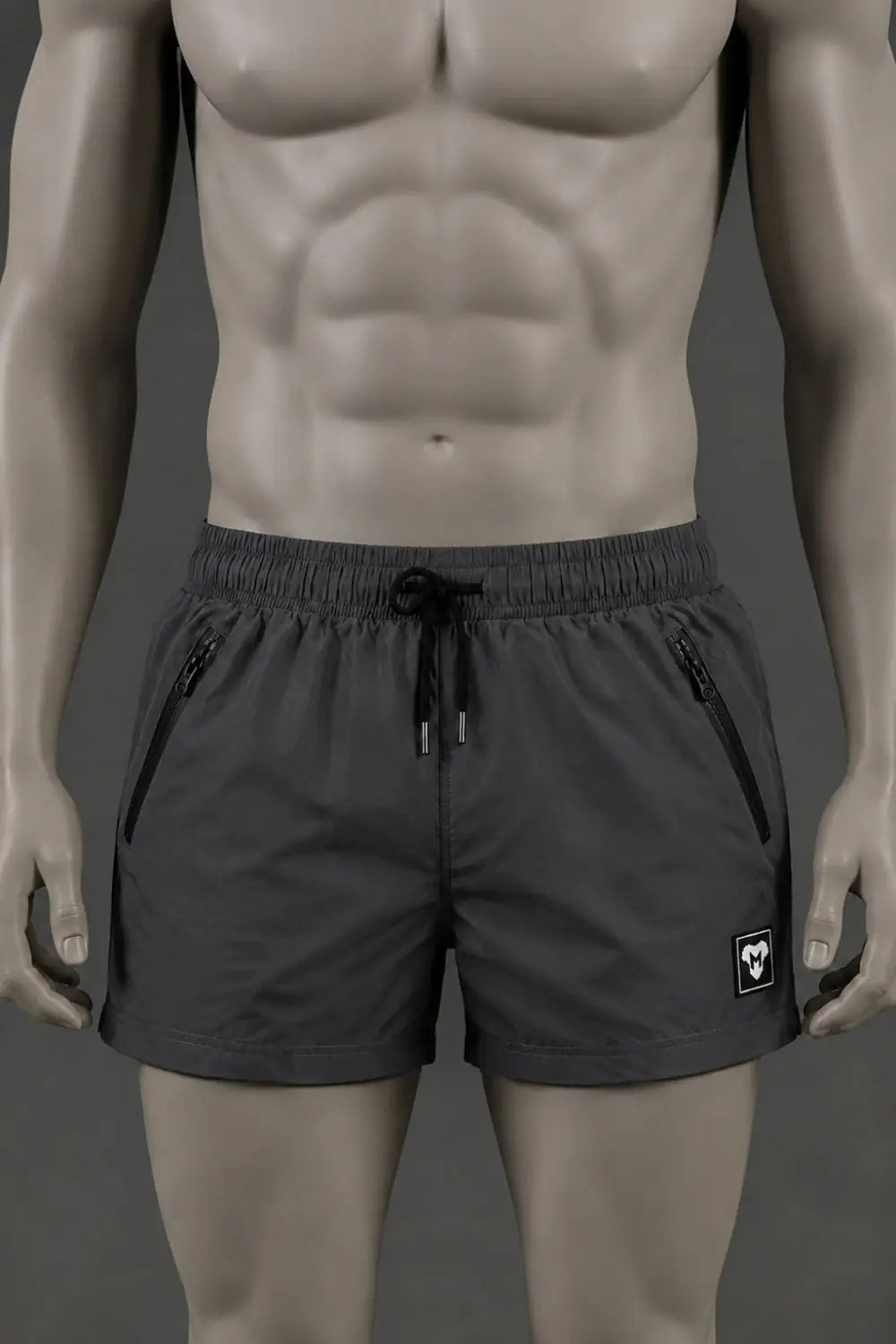 Short Jedd Synther Soft avec poches zippées. Gris acier