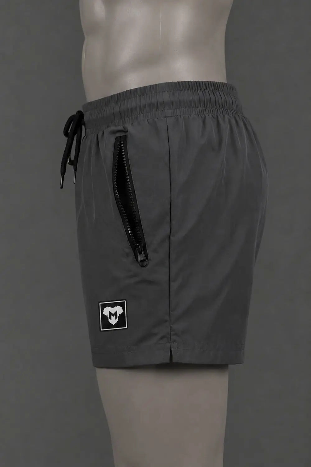 Short Jedd Synther Soft avec poches zippées. Gris acier