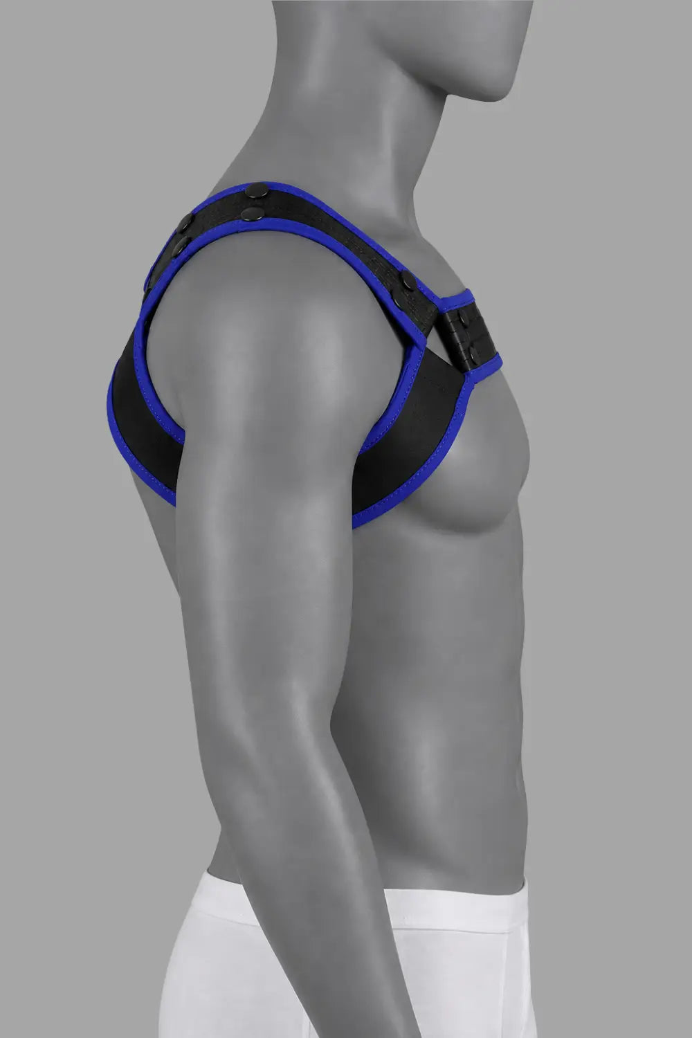 Outtox by Maskulo. Bulldog Harness with Snaps. Black and Blue