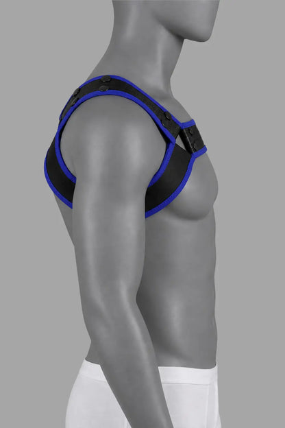 Outtox by Maskulo. Bulldog Harness with Snaps. Black and Blue