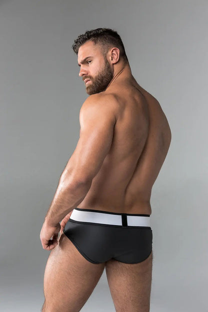 Armored. Rubber look Briefs. Detachable Pouch. Black - Maskulo - MBR108-Y1 - Maskulo EU Global Online Store