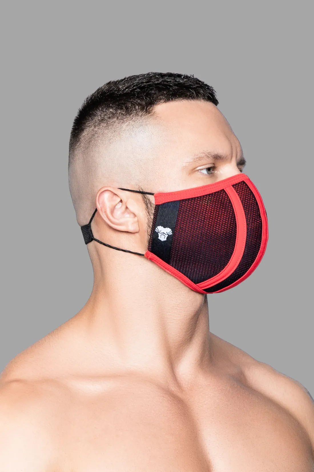Life 3D Mask Black and Red by Maskulo. Polyester/cotton blend fashion face mask accessory with adjustable straps for comfort.