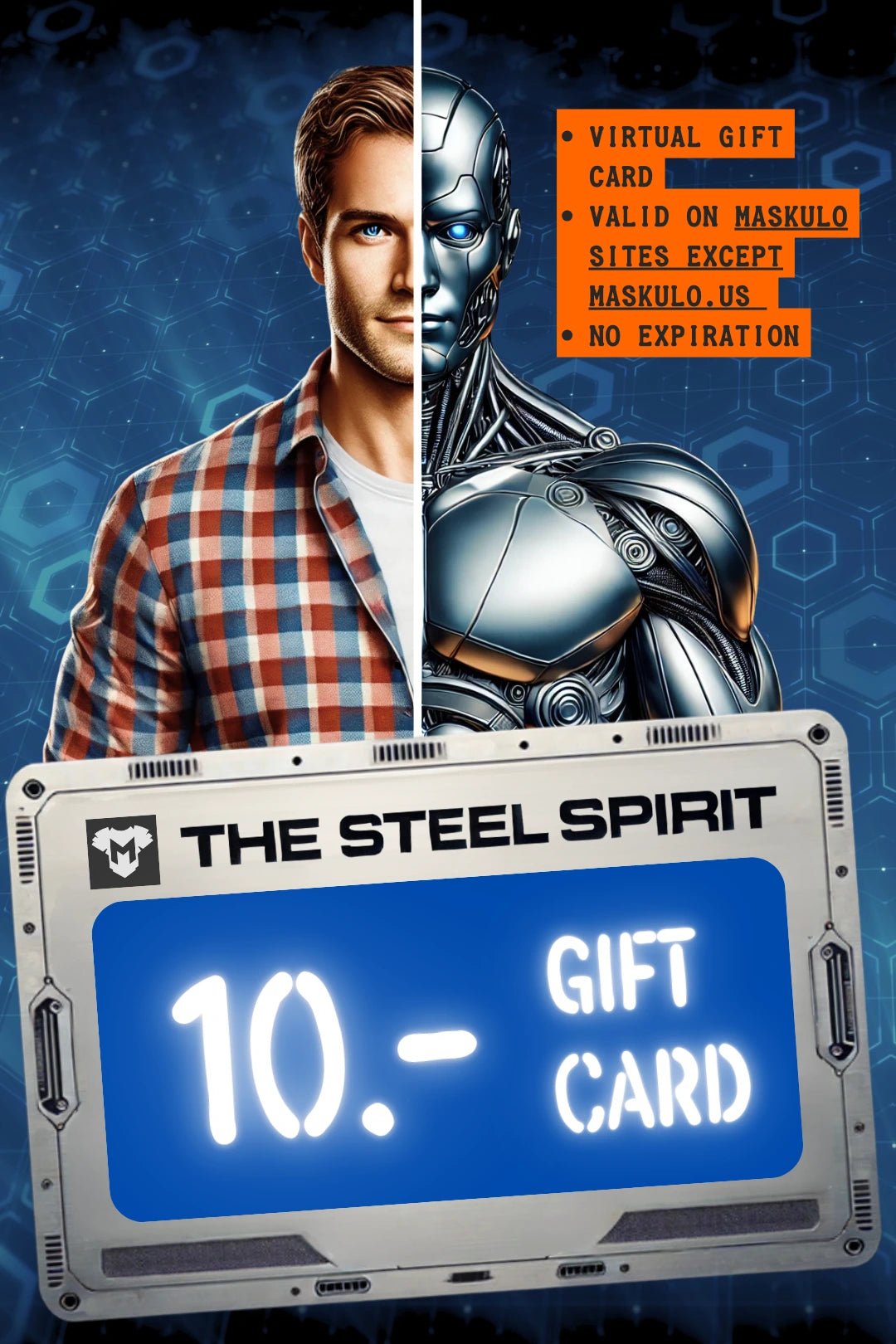Maskulo Global &quot;The Steel Spirit&quot; Gift Card. Delivered via email. Use for menswear, redeemable online, no expiry.