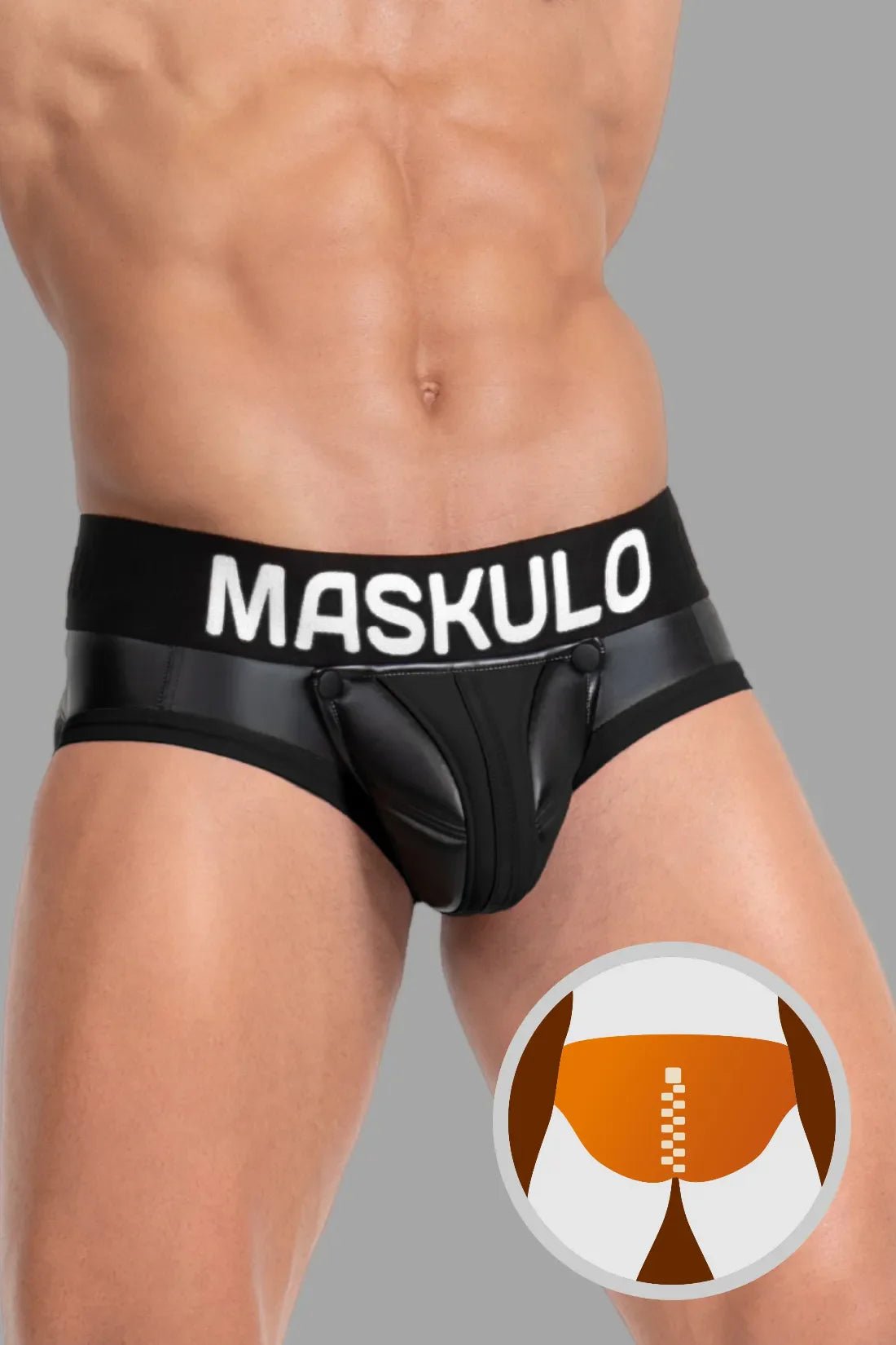 Maskulo Black Briefs with Pads. Men&