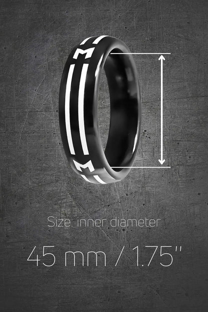 Black Maskulo M-Cock Ring accessory, designed for comfort and secure fit. High-quality material for enhancing pleasure and style.