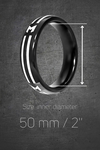 Maskulo M Cock Ring in black design, size M. An accessory from the Maskulo Global (EU) online store for adults.