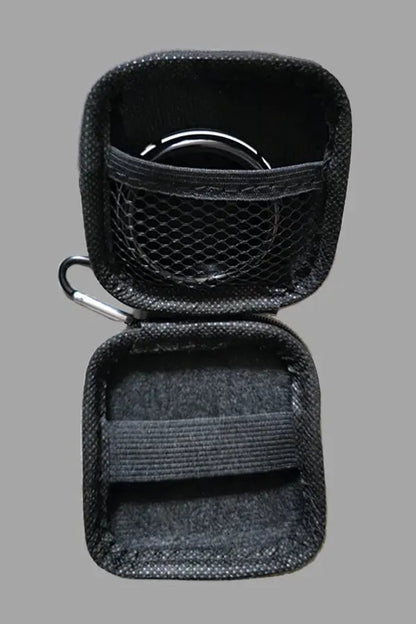 Jax Wanderlust Mini Zip-Case with Carabiner in black, 8x8 cm, EVA/PU material, for small items like cock rings or poppers. Maskulo Global.