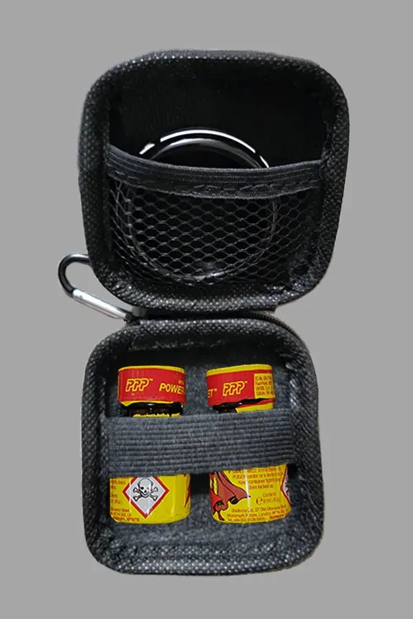 Jax Wanderlust mini zip case with carabiner in black, available at Maskulo Global (EU) online store. Style MCS101, compact accessory.