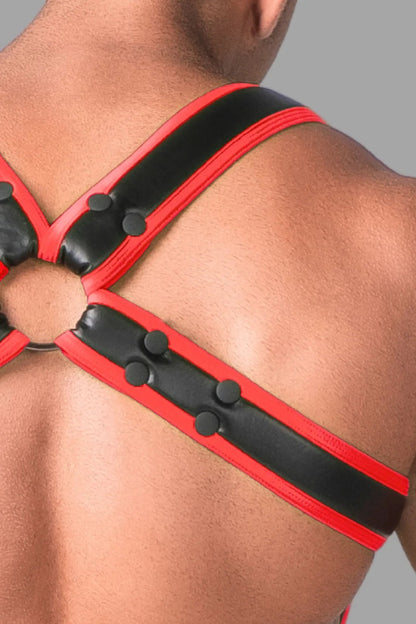 Youngero mens body harness black and red. Stylish accessory from Maskulo Global (EU) online Store. Durable and comfortable.
