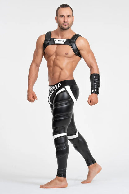 Maskulo Bulldog Harness with 3D Logo in Black and White for men&