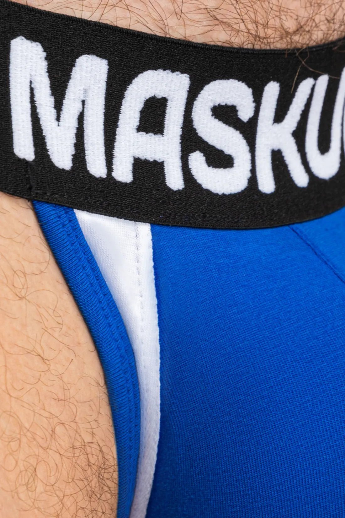 Maskulo Captain A Jock-O Inside Pouch in blue and black. Comfortable men&