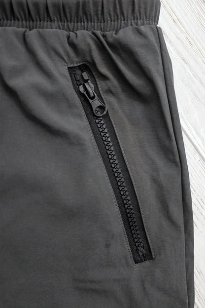 Maskulo Jedd Synther Smooth Gym Shorts in Red with 2 Zip Pockets for Men. Double-soft nylon shorts for adults. SKU: MSH249-Y2.