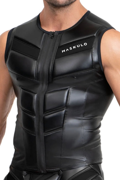 Black zippered vest accessory from Maskulo Global (EU) online store. Durable, stylish vest for adults, perfect for fashion wear.