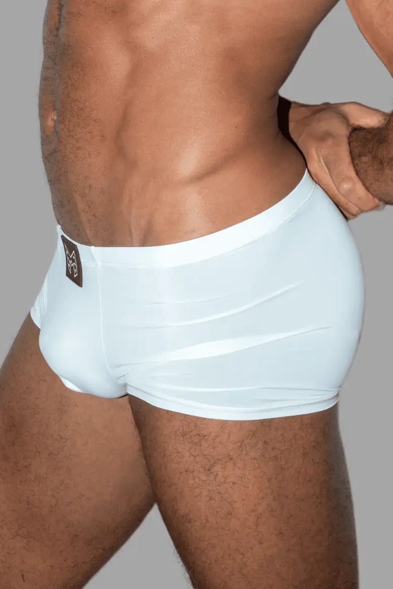 Quadron Ironsilk White Tight Trunks by Maskulo. Super tight and stretchy men&