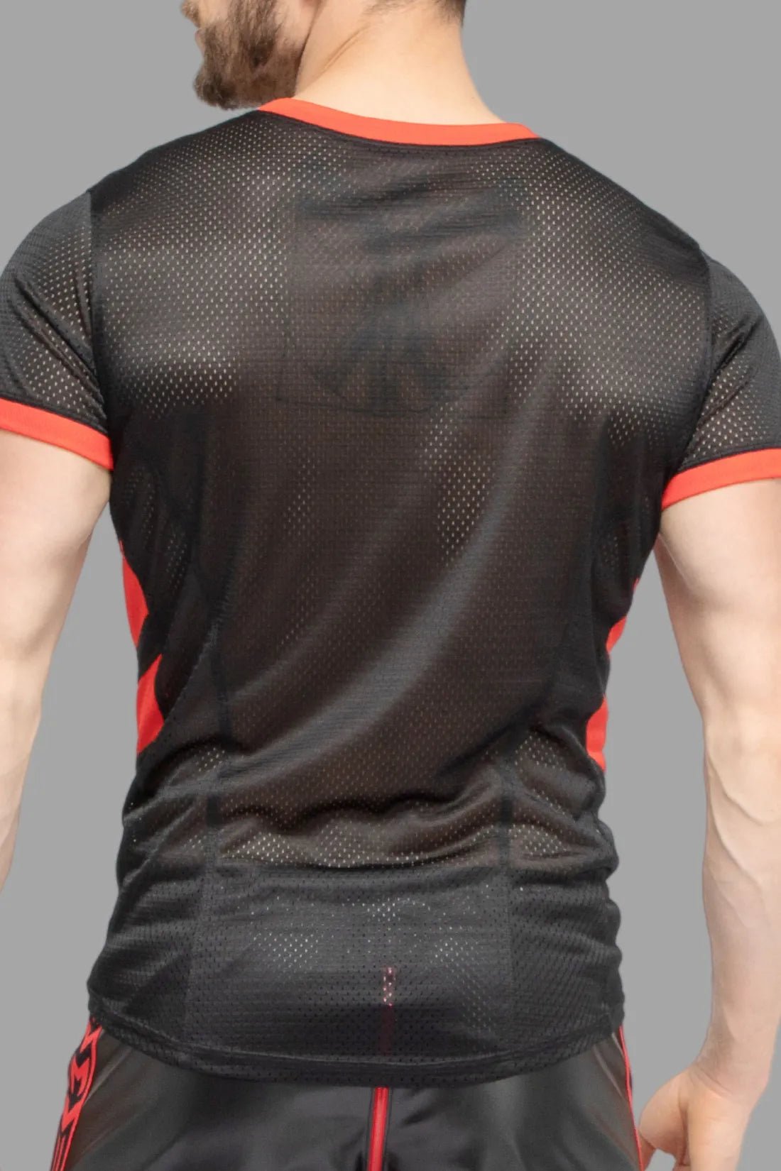 Black and red Skulla mesh T-shirt from Maskulo Global (EU) store, a stylish garment for adults.