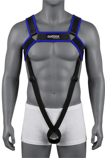 Outtox by Maskulo. Body Harness. Black + Blue Royal - Outtox - XHR123-Y1- Maskulo EU Global Online Store