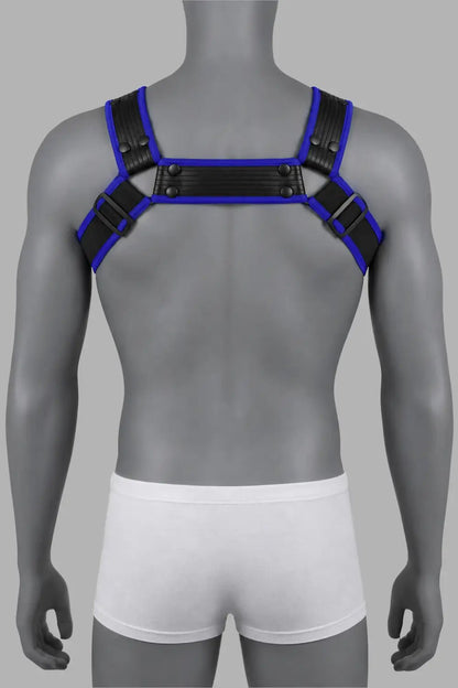 Outtox by Maskulo. Body Harness. Black + Blue Royal - Outtox - XHR123-Y1- Maskulo EU Global Online Store