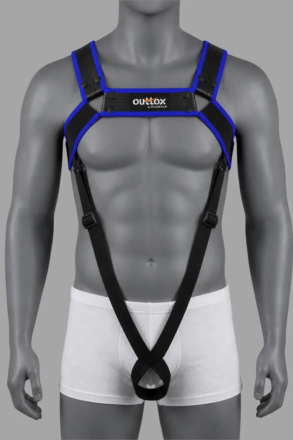 Outtox by Maskulo. Body Harness. Black + Blue Royal - Outtox - XHR123-Y1- Maskulo EU Global Online Store