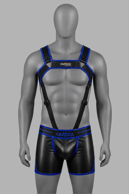 Outtox by Maskulo. Body Harness. Black + Blue Royal - Outtox - XHR123-Y1- Maskulo EU Global Online Store