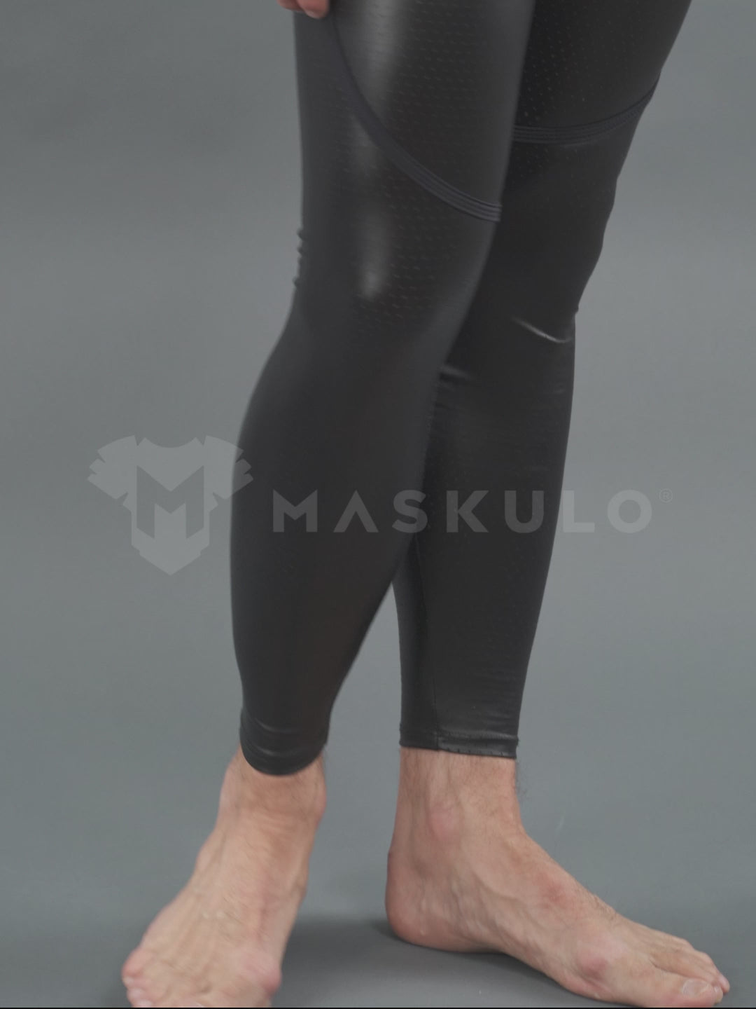 Leggings mit Reißverschluss hinten und Druckknopf-Codpiece
