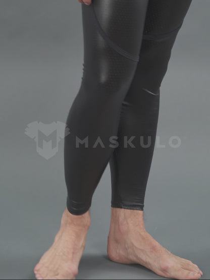 Leggings mit Reißverschluss hinten und Druckknopf-Codpiece