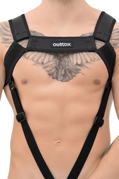 Maskulo Outtox black body harness with snaps. Men&