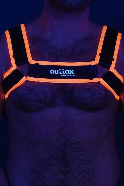 Black Maskulo Outtox body harness with snaps, stylish accessory from Maskulo Global (EU) online store.