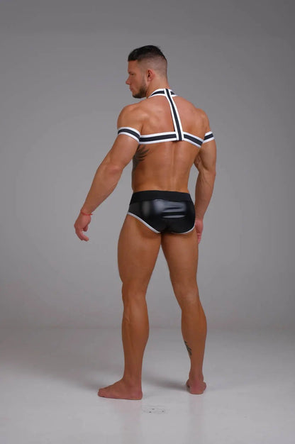 Youngero. Elastic Harness with Biceps Bands. White Neon - Maskulo - MHR151-Y1 - Maskulo EU Global Online Store