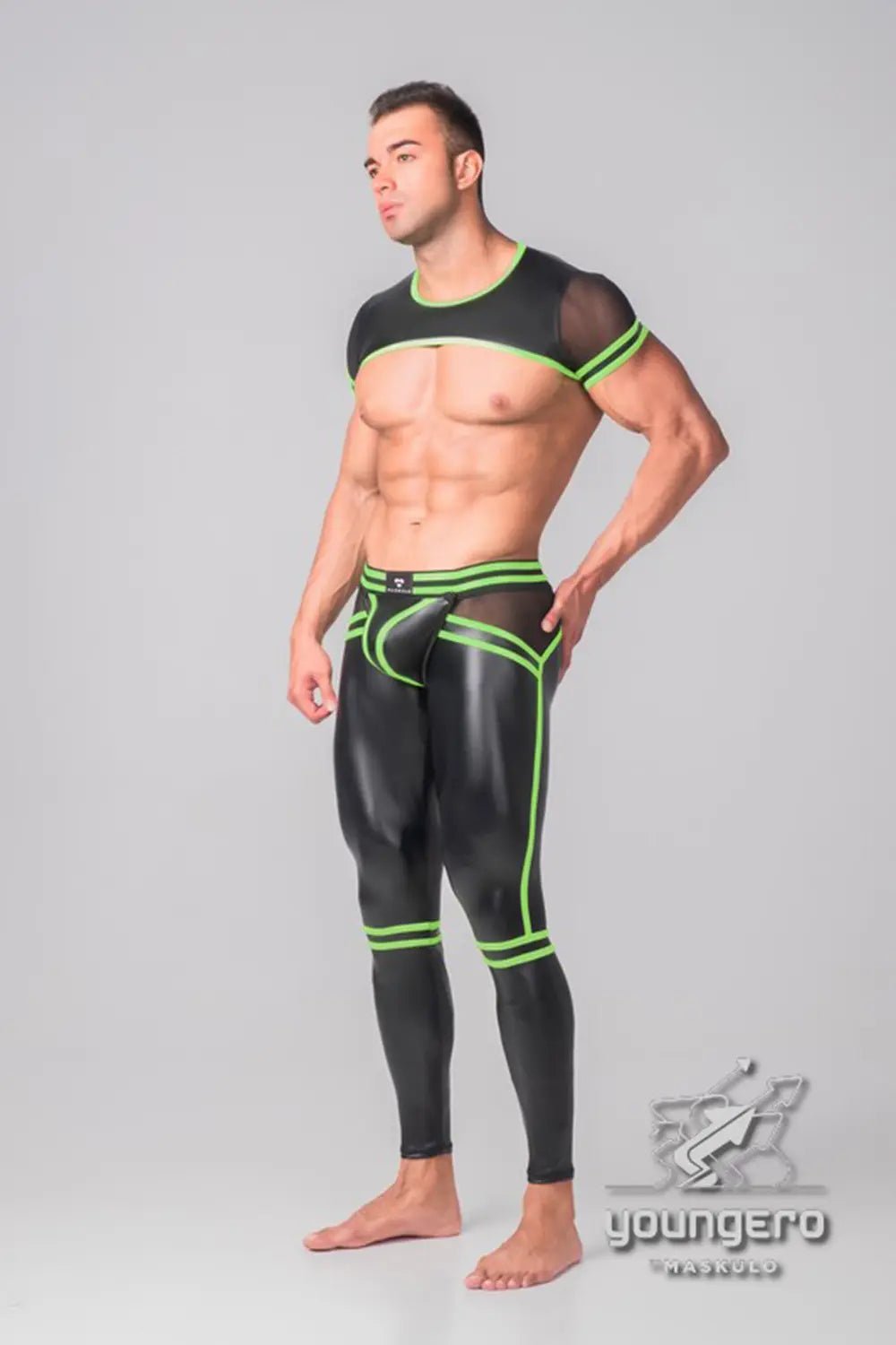 Youngero Generation Y. Crop Top. Mesh Sleeves. Neon - Maskulo - MTP120-Y1 - Maskulo EU Global Online Store