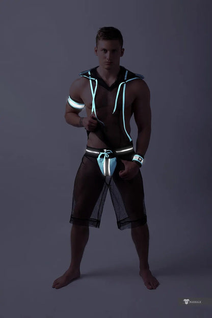 Youngero. Jockstrap with detachable codpiece. White Neon - Maskulo - MJS182-Y1 - Maskulo EU Global Online Store