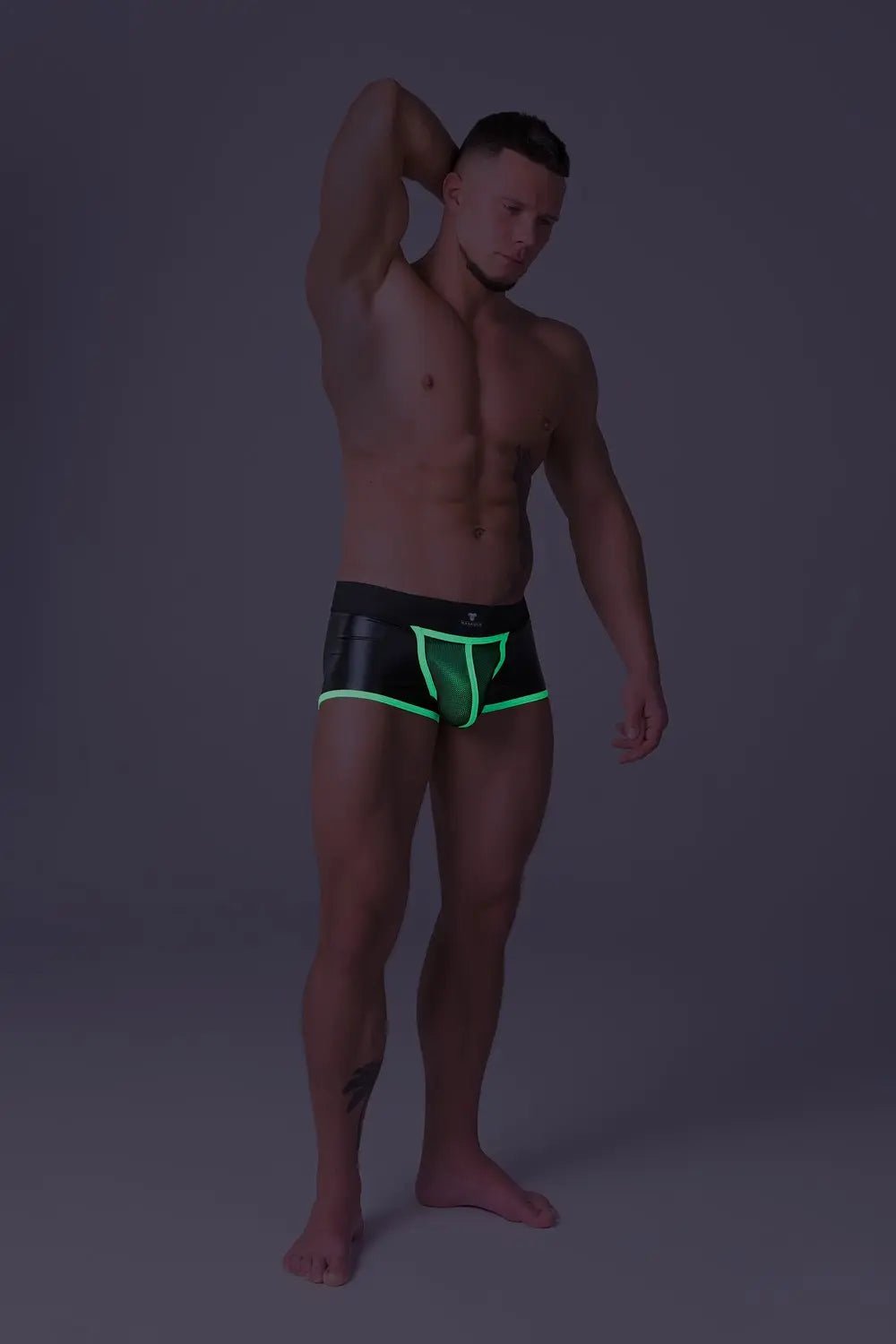 Youngero. Trunks. Mesh Codpiece. Regular Rear. Green Neon - Maskulo - MTR125-Y1 - Maskulo EU Global Online Store